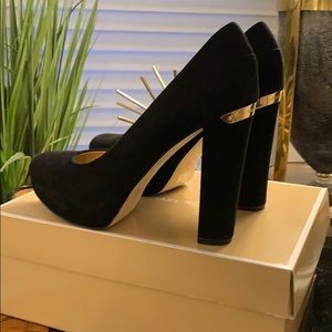 Michael Kors Haven Pumps, Black Suede 8.5